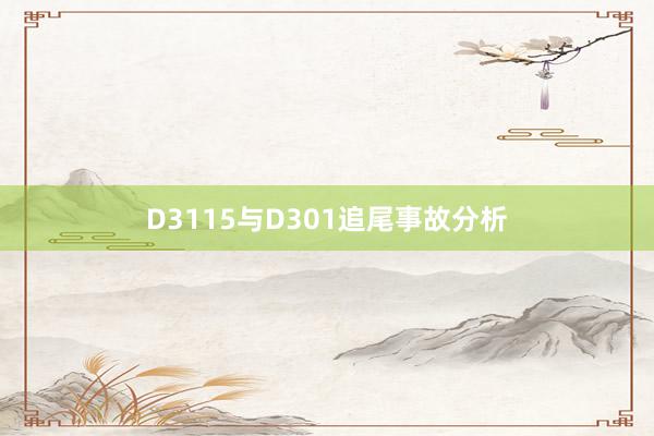 D3115与D301追尾事故分析